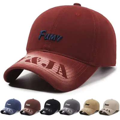 New Letter Embroidered Baseball Cap Brown