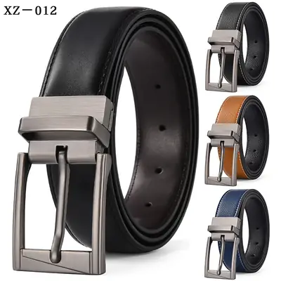 Men's White Leather Belt with Silver Pin Buckle