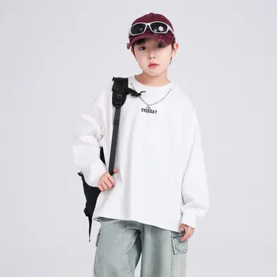 Autumn Loose Cotton T-Shirt for Boys Medium Large