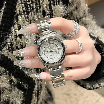 Diamond Encrusted Women's Watch with Steel Belt