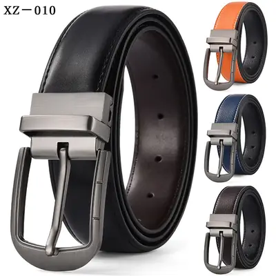 Men's Yellow Leather Pin Buckle Belt XZ-010