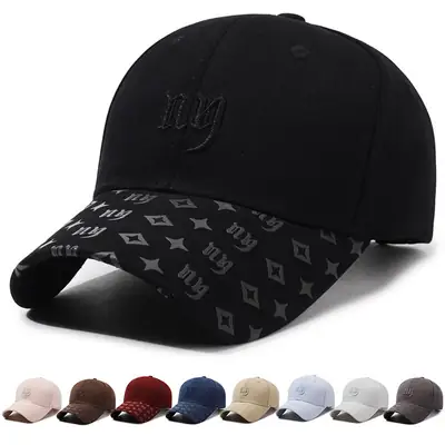 Men's Black Embroidered Baseball Cap with Logo