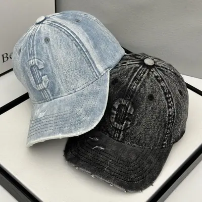 Denim Hole C Letter Baseball Cap for Kids