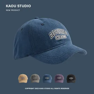 Men Black Embroidered Baseball Cap Becoming Charm