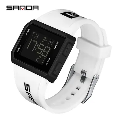 Sanda Red Digital Men's Watch with Blue Strap