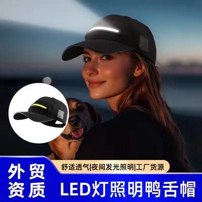 Rechargeable LED Baseball Cap for Men Women Night Run Riding