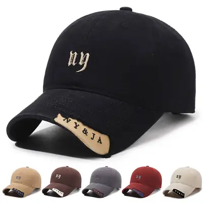 Black Vintage Baseball Cap for Women Men Casual Sunshade