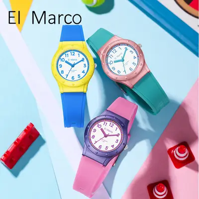 Baby Elephant Watch Pink Purple Waterproof Quartz for Kids