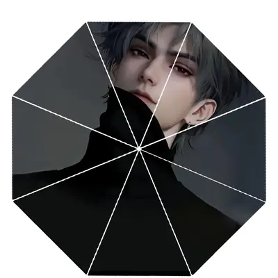 Black Rubber Foldable Umbrella 30% Protection