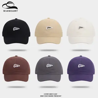 Men Embroidered Casual Cap Black Beige Brown Grey Purple