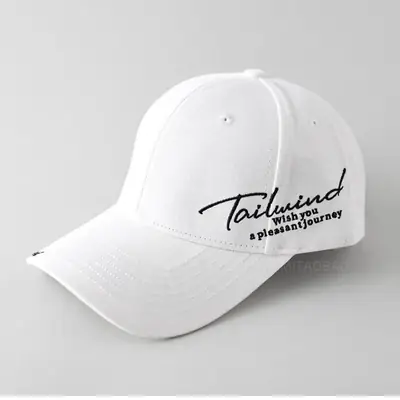 White Tailwind Cap for Men Women Big Head Baseball Cap
