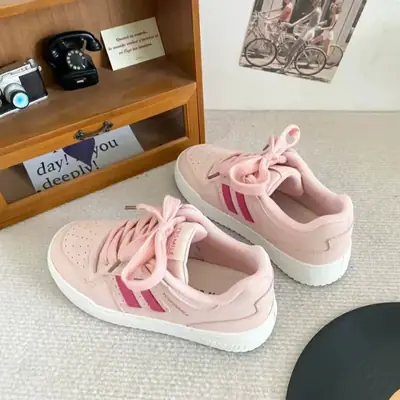 Women Pink Casual Sneakers with White Sole
