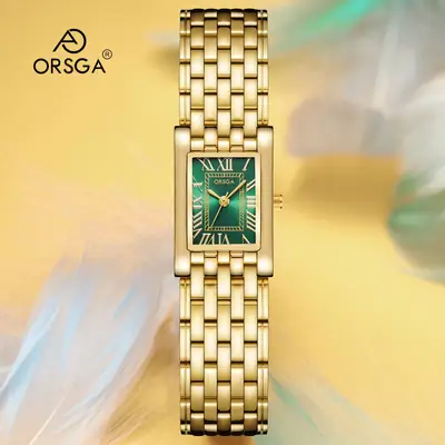 Orsga Square Roman Women's Quartz Watch Chain Bracelet