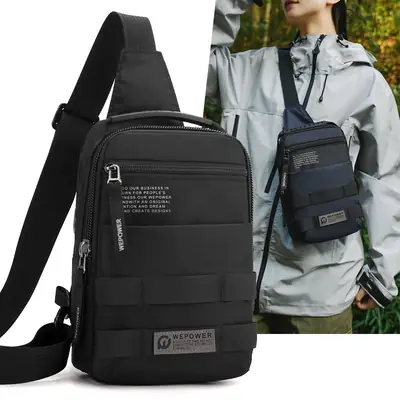 WEPOWER Black Crossbody Bag Lightweight Urban Fashion