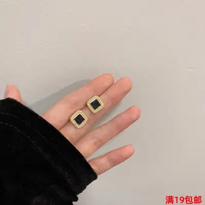 S925 Silver Pearl Geometric Square Earrings Women