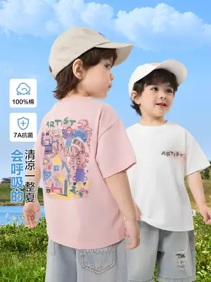 Right European Boys T-Shirt Pure Cotton Summer Green