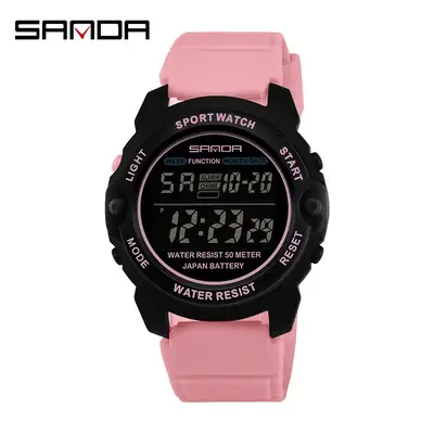 Sanda Pink Digital Watch 41.3mm Waterproof