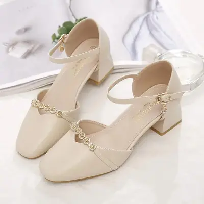 Women's Beige Heeled Sandals Summer 2025