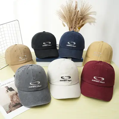Women's Red Baseball Cap with Korean Embroidery