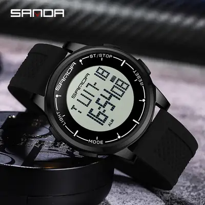 Sanda Men's Black Digital Hot Watch 16:22