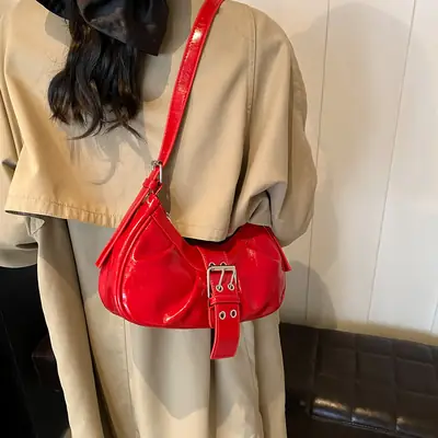 Red Neon Shoulder Tote Bag for Women 2025