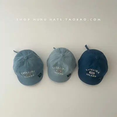 Baby Denim Cap Spring Autumn Embroidered Western Travel Sunshade Cap