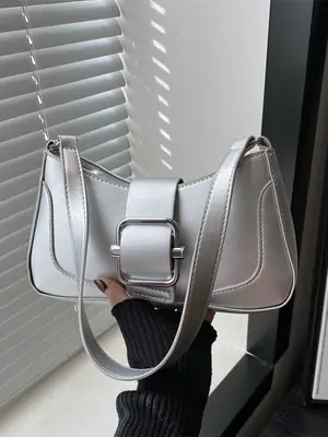 Silver Vintage Underarm Bag Women's Shoulder Crossbody
