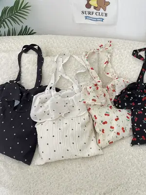 Cute Ruffled Shoulder Bags for Girls Spring Summer