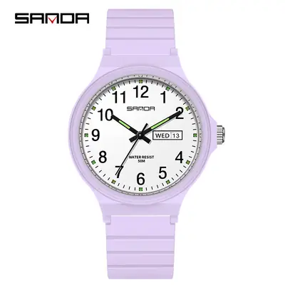Sanda Youth White Quartz Watch for Men Women