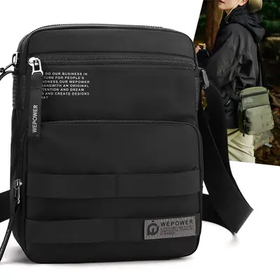 Men's Water Resistant Business Shoulder Bag Black