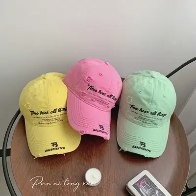 American Style Retro Baseball Cap Women Men Small Bright Color