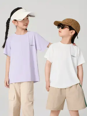 Boys Girls Light Blue T-Shirt Medium Large Summer Casual