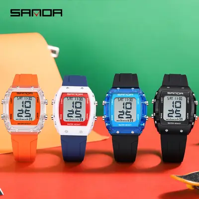 Transparent Square Watch for Men Women Waterproof Digital Single Display