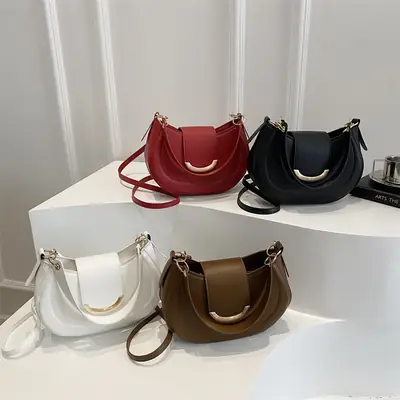 Women's Western Style Shoulder Bag 2025 Summer Solid Color