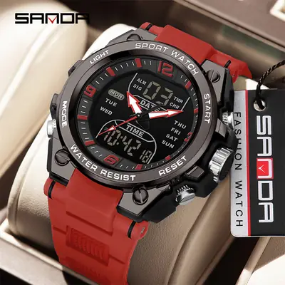 Sanda Brand Waterproof Electronic Watch 49mm Luminous Sports Watch