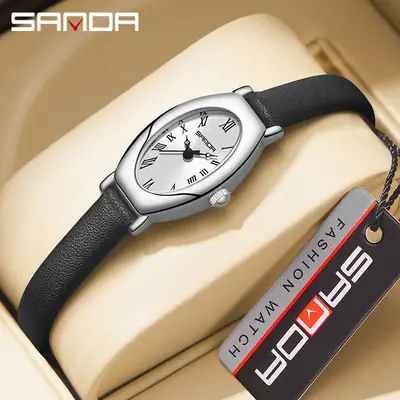 Women's Roman Numeral Watch with Black Strap