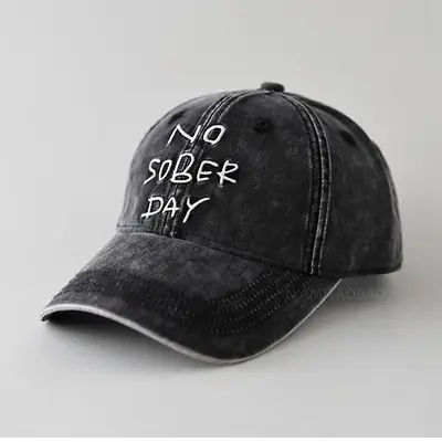 No Sober Day Black Baseball Cap for Men Women