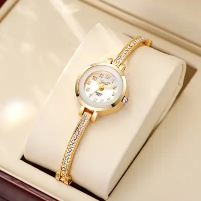 Women's Elegant Quartz Watch with Diamond Bracelet
