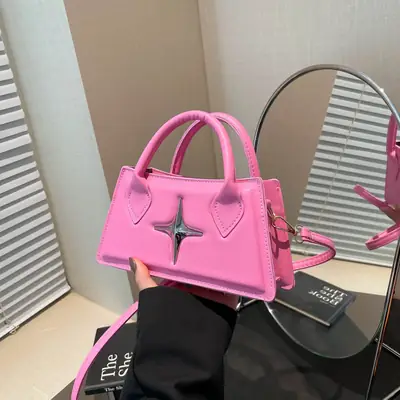 Pink Star Hardware Shoulder Bag for Women