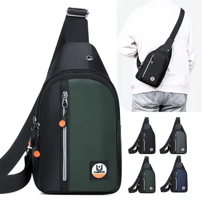 Men's Green Messenger Bag with Crossbody & Belt Strap