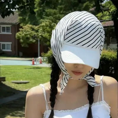 Women Baseball Cap Striped Duck Tongue Hot Summer