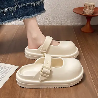 Women Mary Jane Sandals Black Slipper Summer