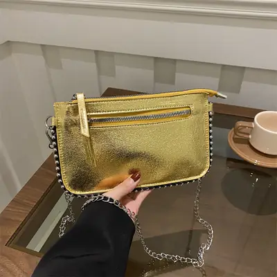 Gold Chain Shoulder Crossbody Bag for Women