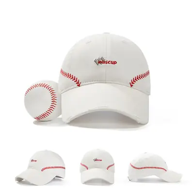 Women Baseball Cap Sunscreen Hand Stitched White