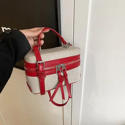 Red Beige Crossbody Bag for Women 2025
