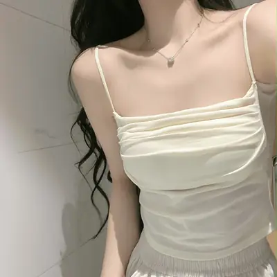 Pleated Camisole with Beautiful Back Design, Padded Bustier, Slim-Fit Base Layer, Bust-Enhancing Tube Top, Backless Inner Wear