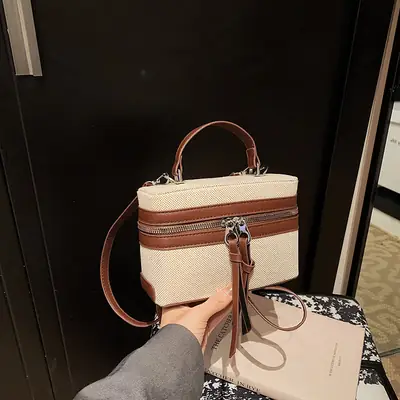 New Contrast Stitching 2025 Western Style Large Capacity Box Bag