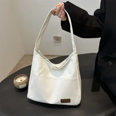 White PU Shoulder Bag for Women 2025
