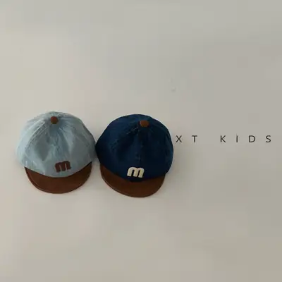 Children's M-Branded Cap Set Blue Brown