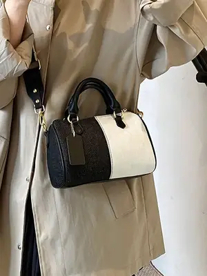 Crossbody Bag Black White Leather Shoulder Crossbody 2024
